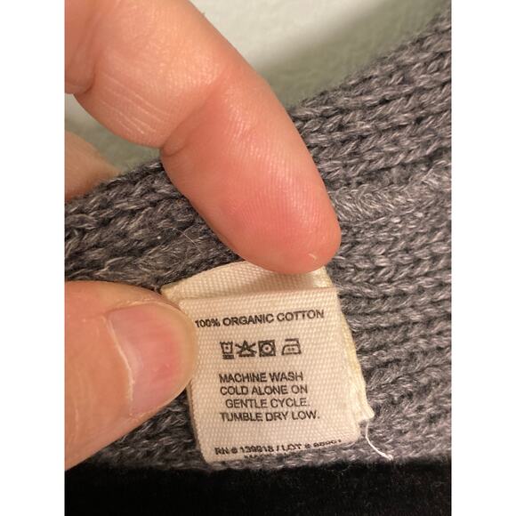 Women's Organic Cotton Grey Knit Poncho Sweater ~ Effortless Elegance - Picture 6 of 7